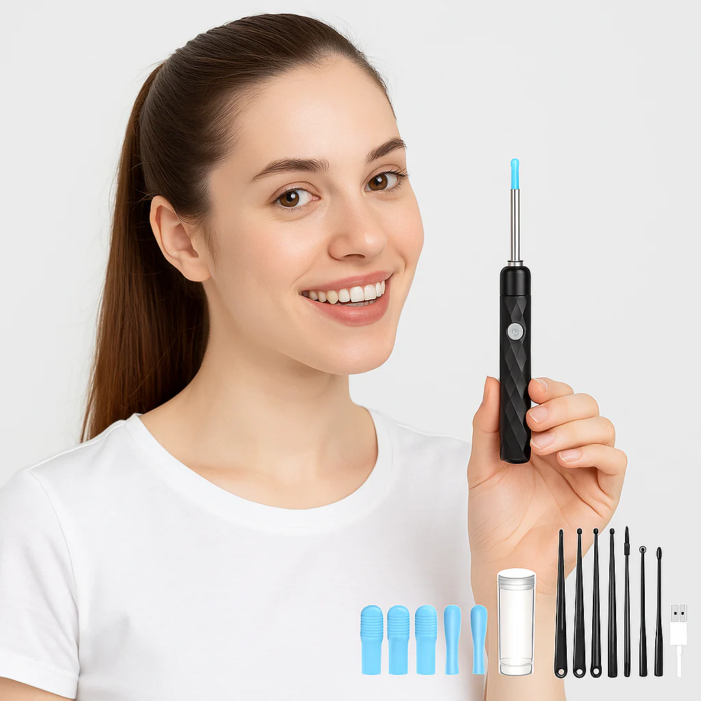 Ear Cleaner Wireless Otoscope Removal Tool With Camera 6 LED Light